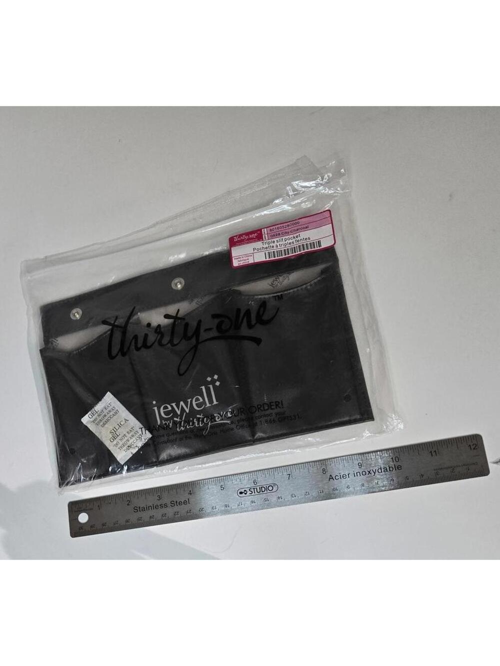 Thirty-One Jewell Triple Slit Pocket Insert City Charcoal 801605280000 NIP